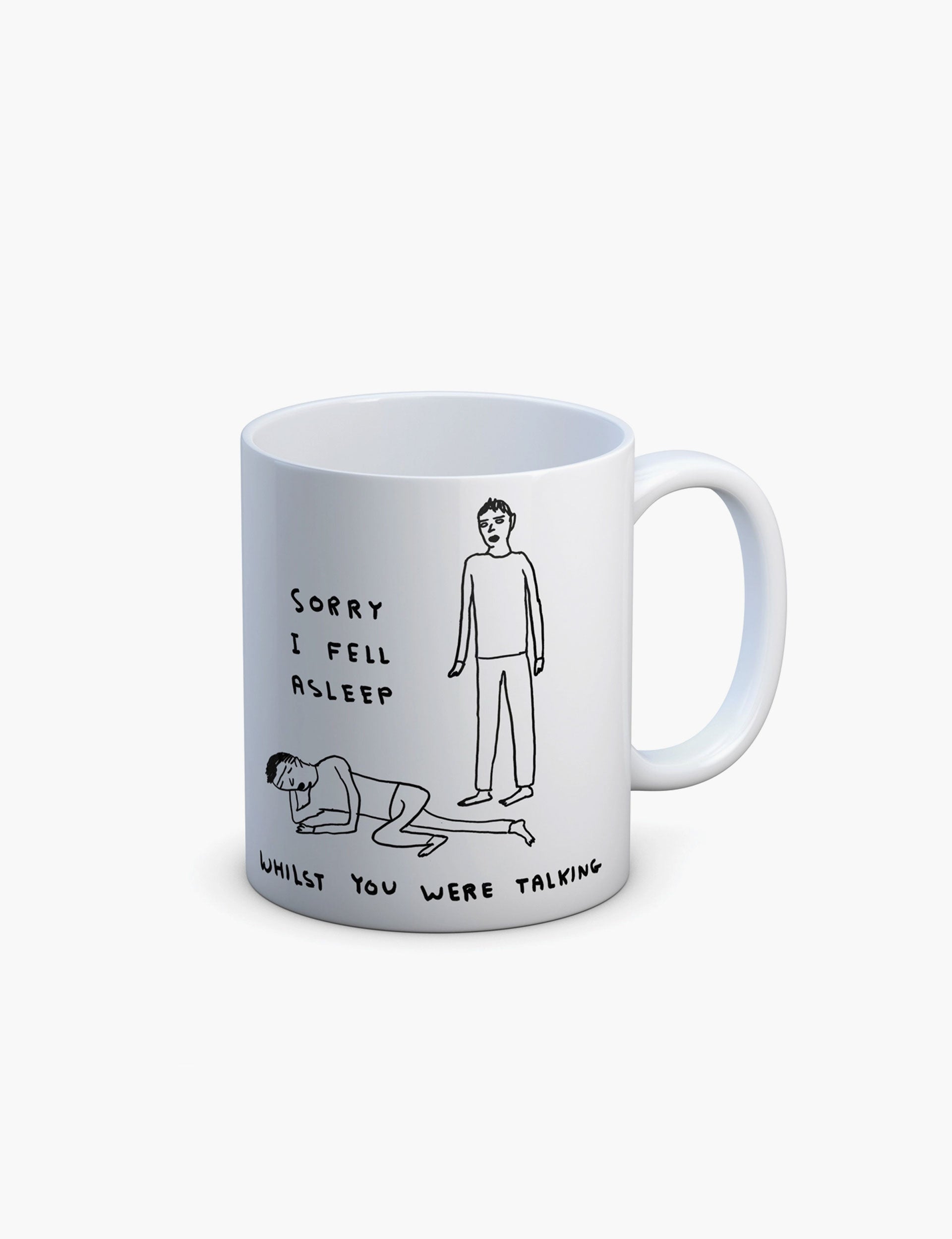 David Shrigley x Brainbox Candy Fell Asleep Talking mug