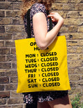 David Shrigley x Brainbox Candy - Opening Hours Tote Bag