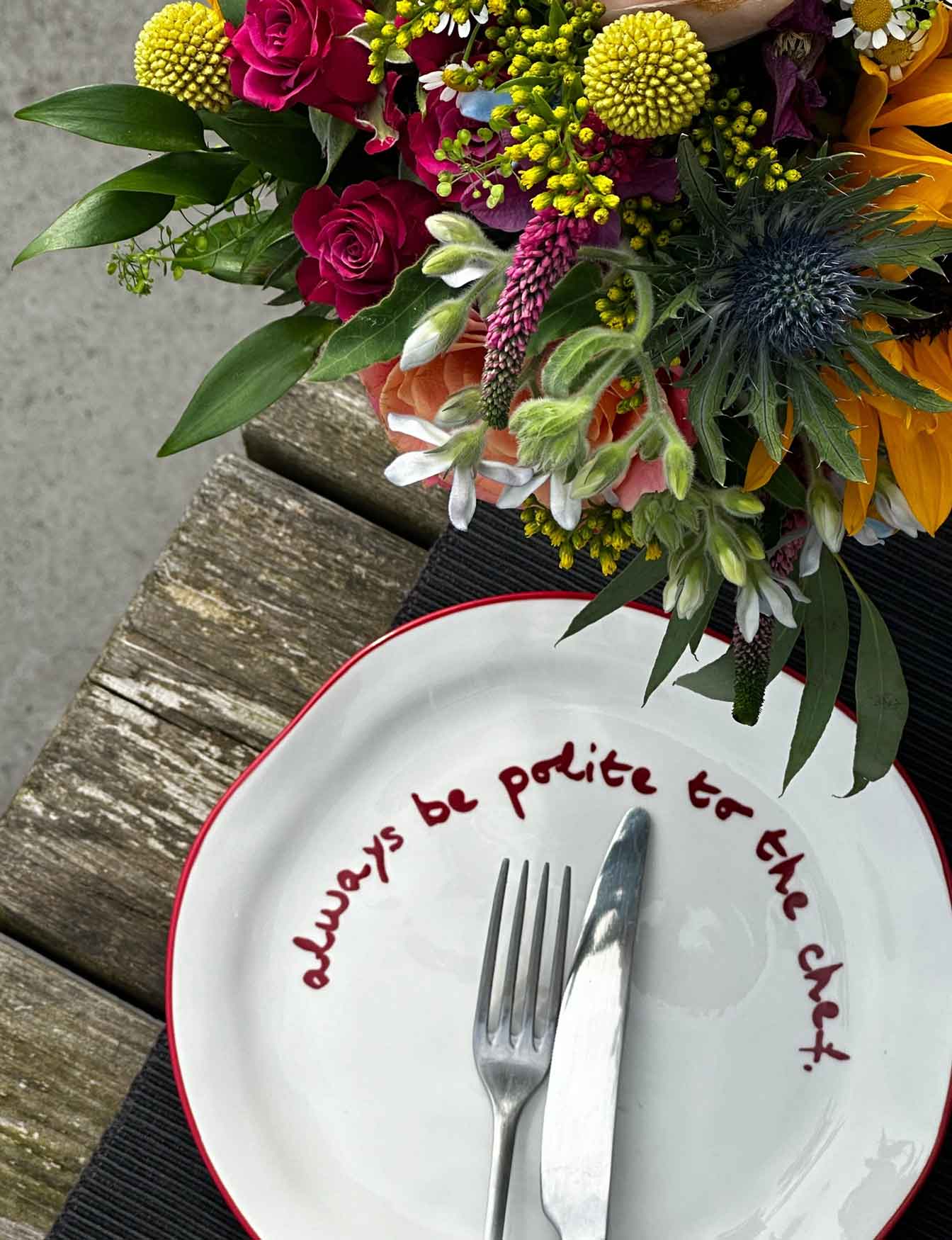 Statement Plate - 'always be Polite to the Chef'