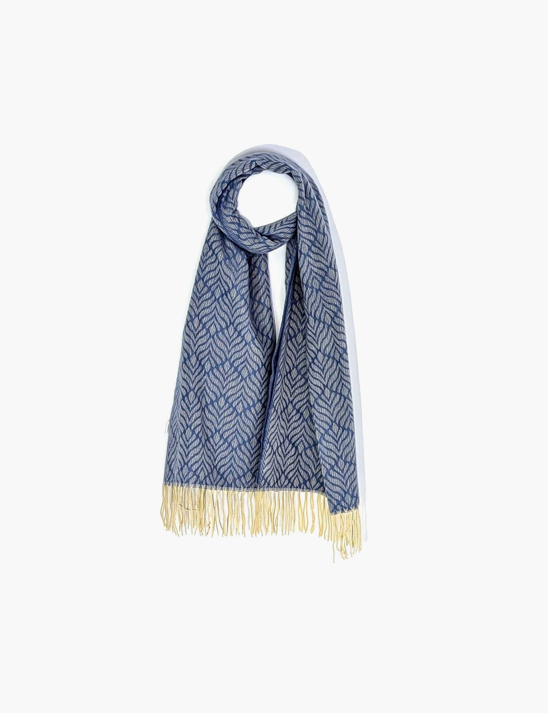 Super Soft 'orla Kiely' Pattern Scarf with Twisted Cream Tassels