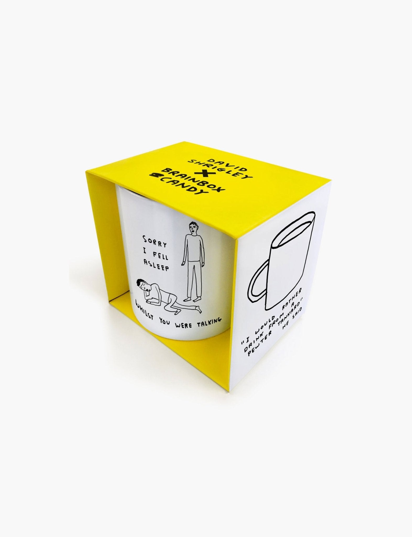 David Shrigley x Brainbox Candy Fell Asleep Talking mug - London Workshop