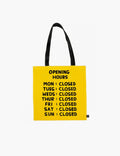 David Shrigley x Brainbox Candy - Opening Hours Tote Bag - London Workshop