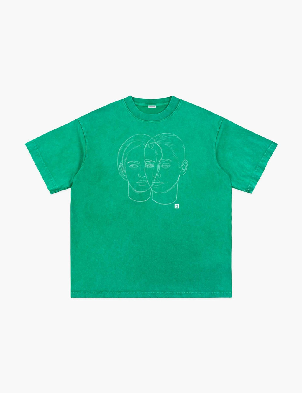 HILO Two Heads Snow Washed Oversized Cotton T-Shirt - London Workshop