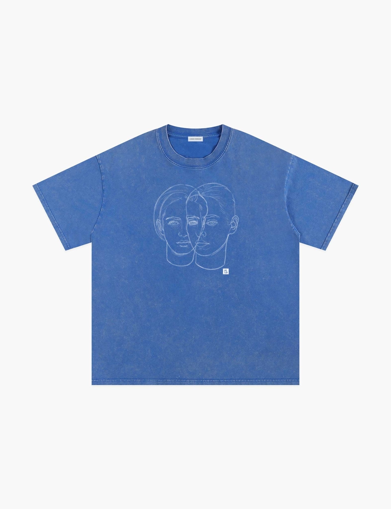 HILO Two Heads Snow Washed Oversized Cotton T-Shirt - London Workshop