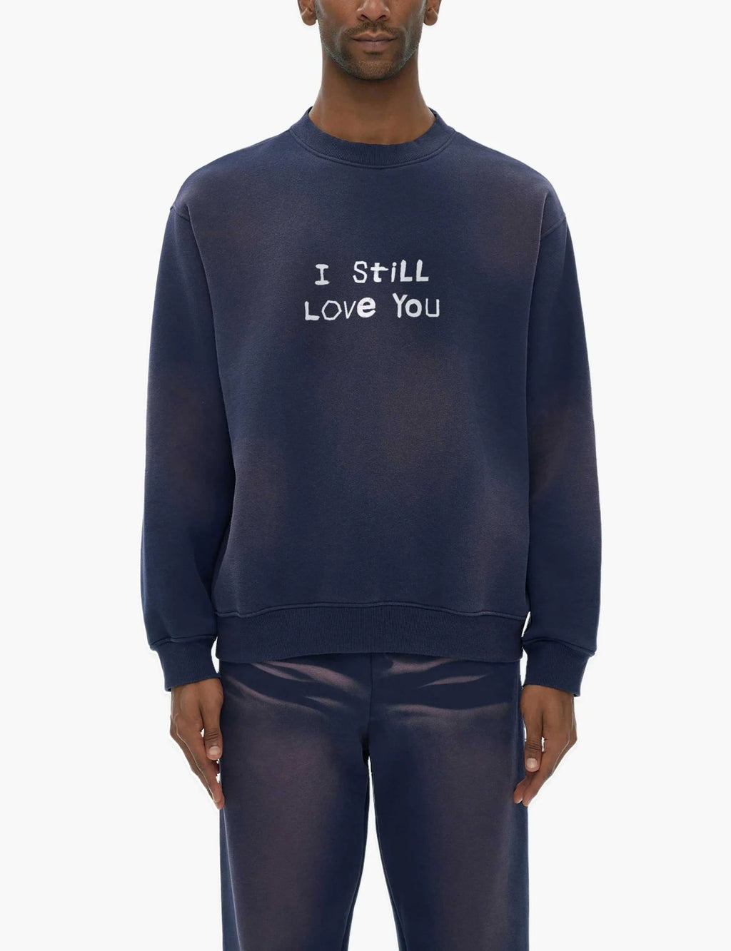 I Still Love You Navy Sunfade Fleeced Sweatshirt