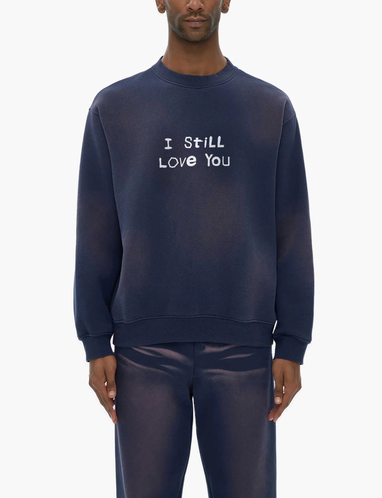 I Still Love You Navy Sunfade Fleeced Sweatshirt