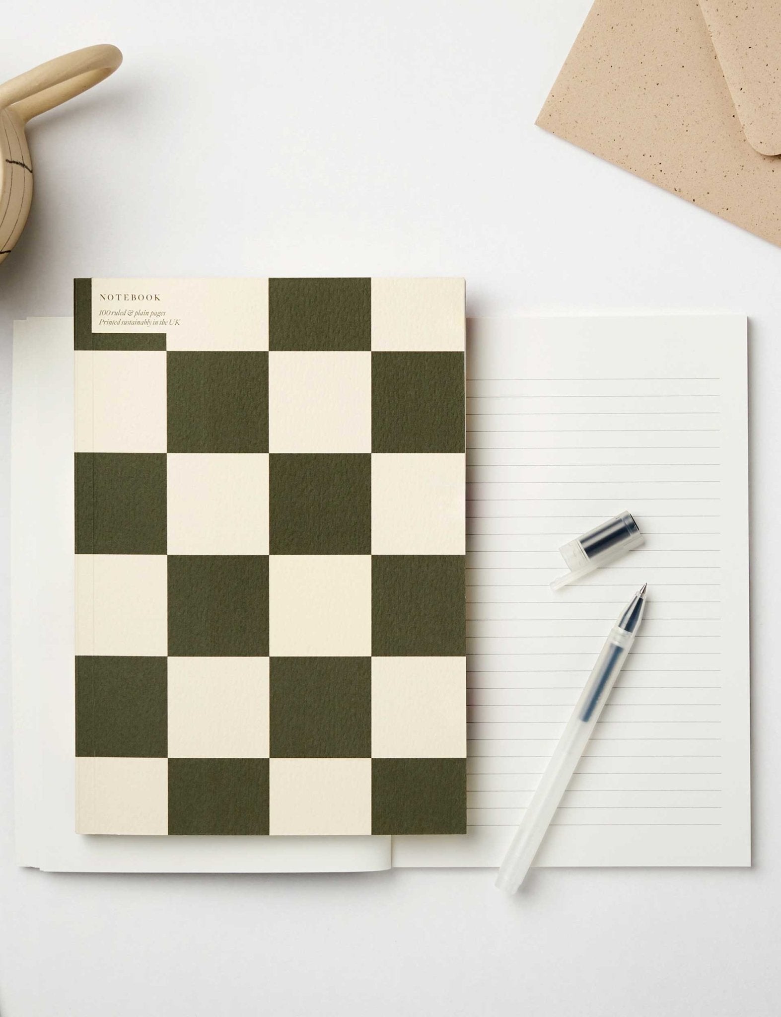 Kinshipped Checkerboard Green Notebook - London Workshop