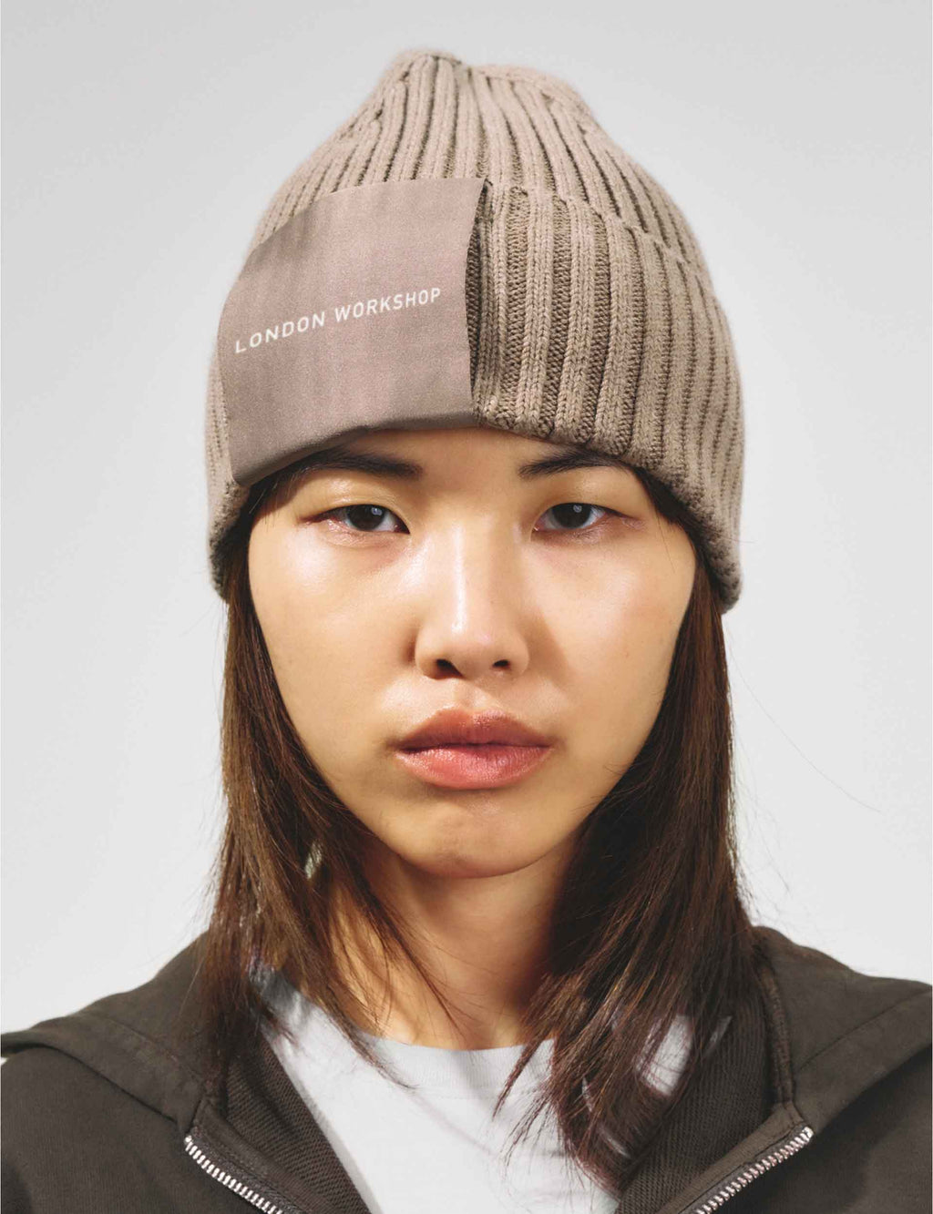 Beige Melange Knitted Beanie