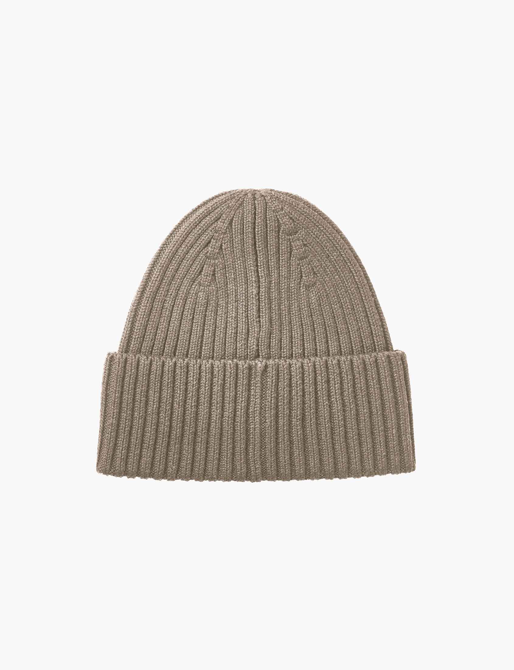 Beige Melange Knitted Beanie