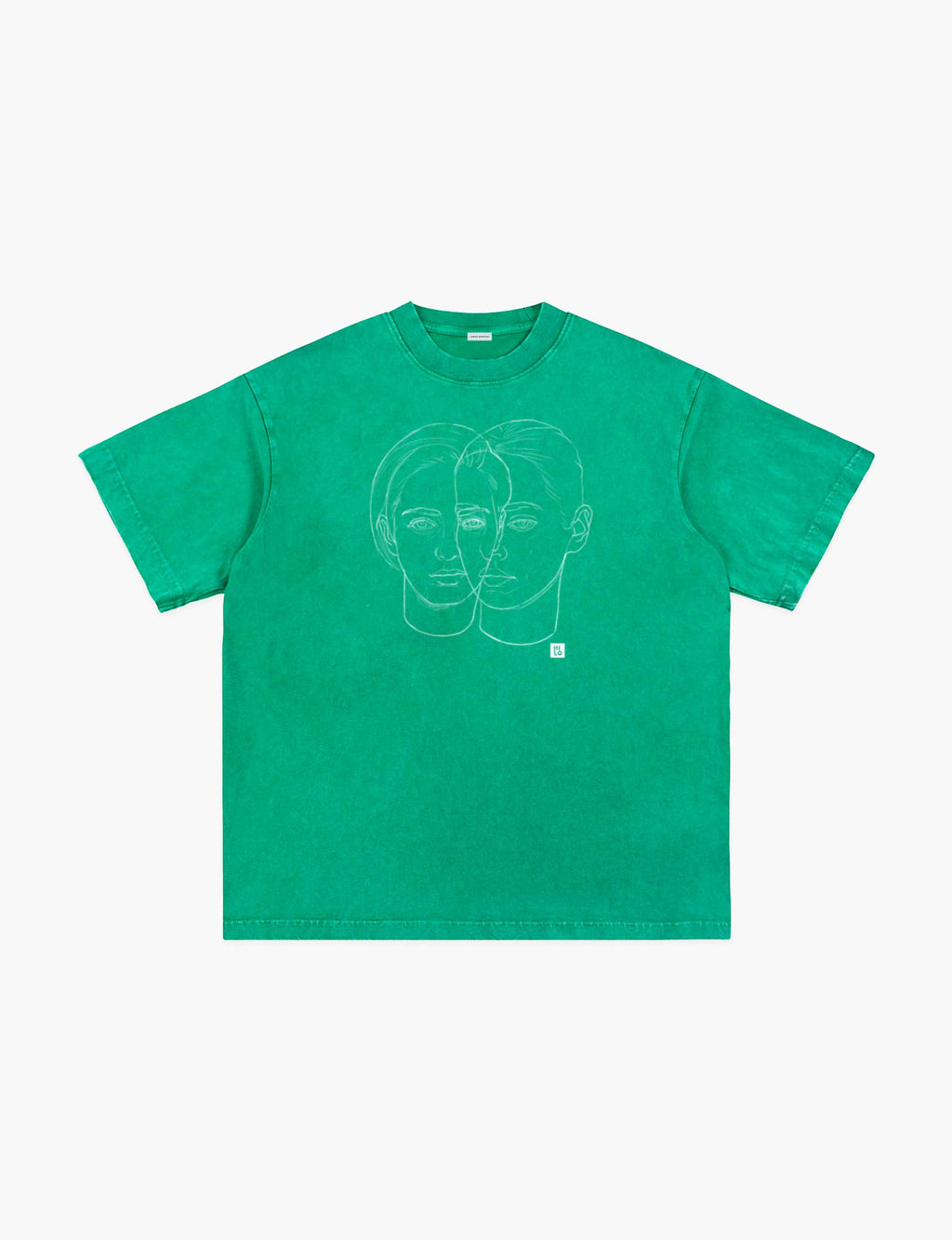 HILO Two Heads Snow Washed Oversized Cotton T-Shirt